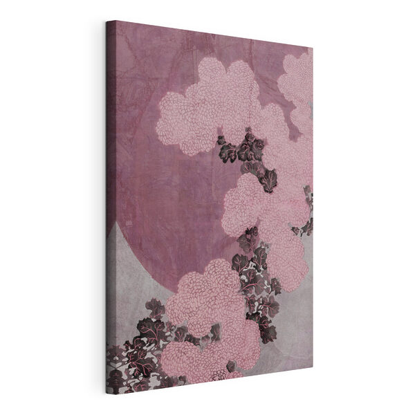 Cuadros Cuadros Un diseño floral en rosa y negro (SKU: s38201)