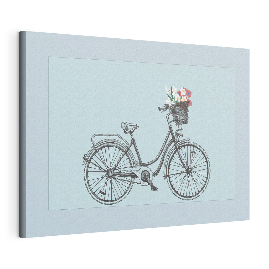 Bicycle with flowers in a basket Bicycle with flowers in a basket