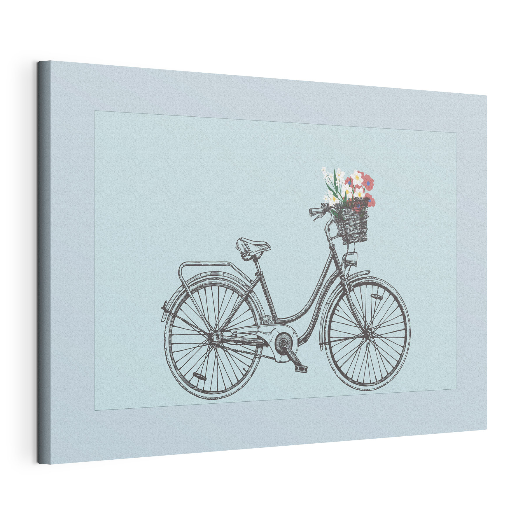 Bicycle with flowers in a basket Bicycle with flowers in a basket
