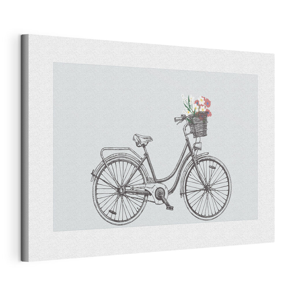 Bicycle with flowers in a basket Bicycle with flowers in a basket