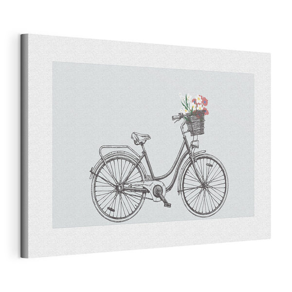 Bicycle with flowers in a basket Bicycle with flowers in a basket