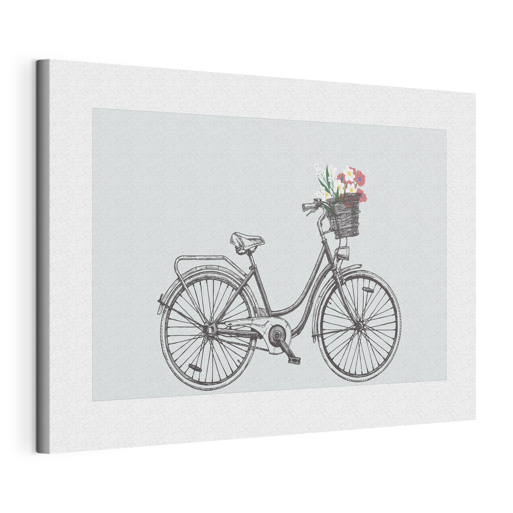 Bicycle with flowers in a basket Bicycle with flowers in a basket