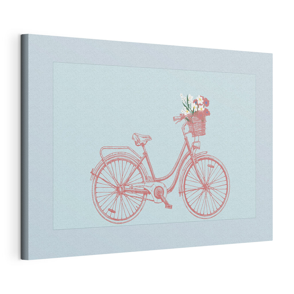 Bicycle with flowers in a basket Bicycle with flowers in a basket