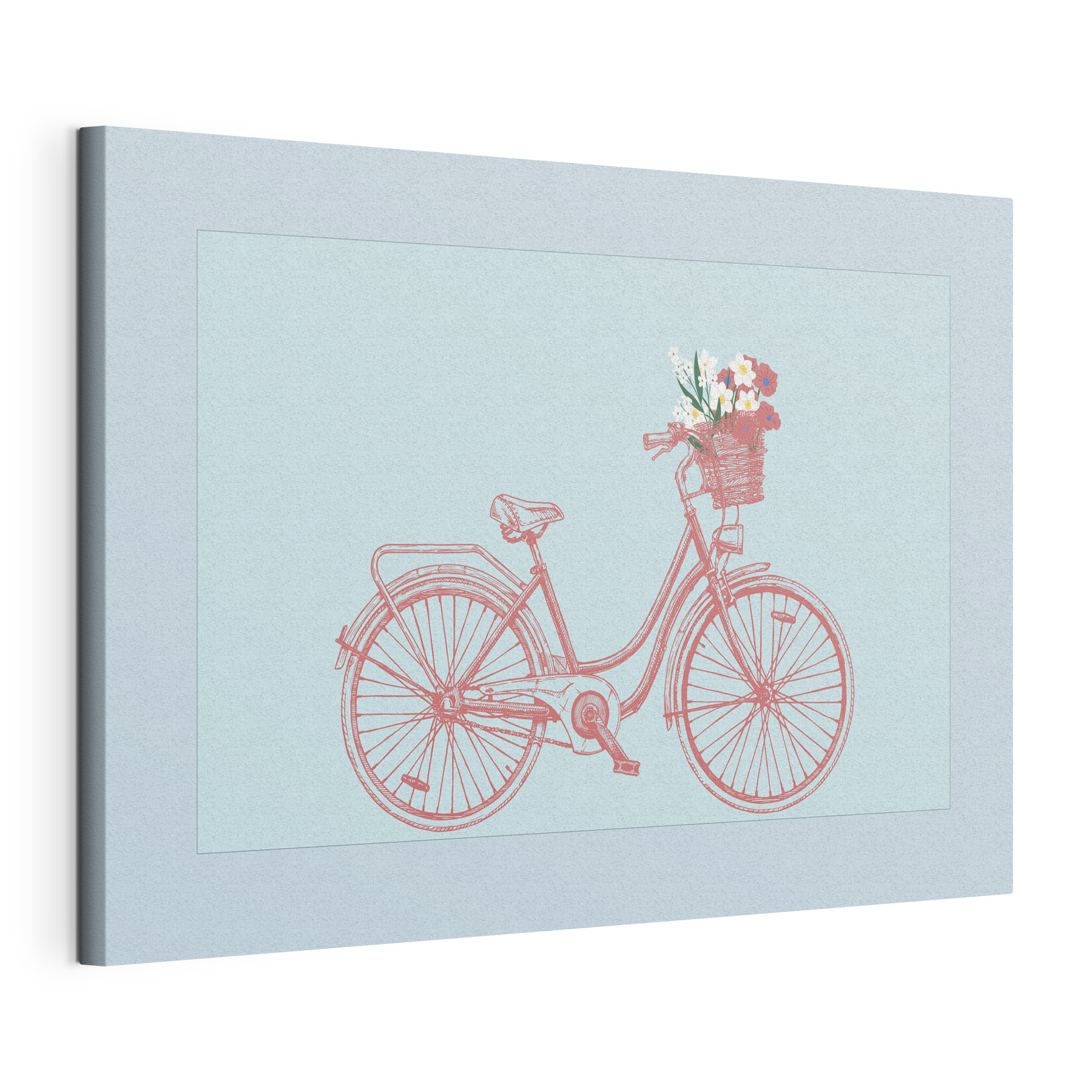 Bicycle with flowers in a basket Bicycle with flowers in a basket