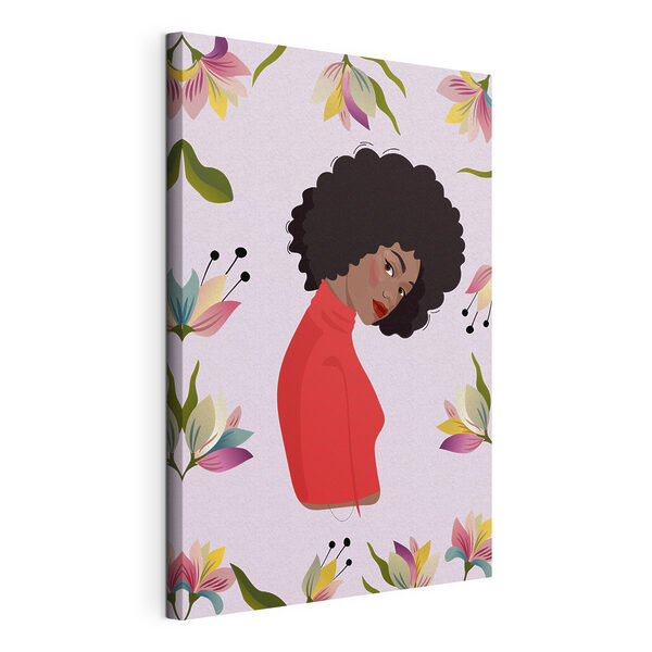 Cuadros Una mujer con el pelo rizado y flores (SKU: s38210) Cuadros Cuadros Una mujer con el pelo rizado y flores (SKU: s38210)