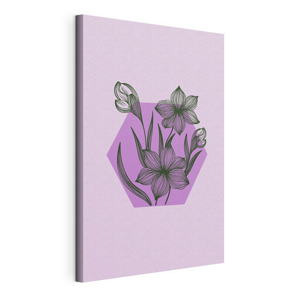 Cuadros Un dibujo de flores sobre un fondo morado (SKU: s38213) Cuadros Cuadros Un dibujo de flores sobre un fondo morado (SKU: s38213)