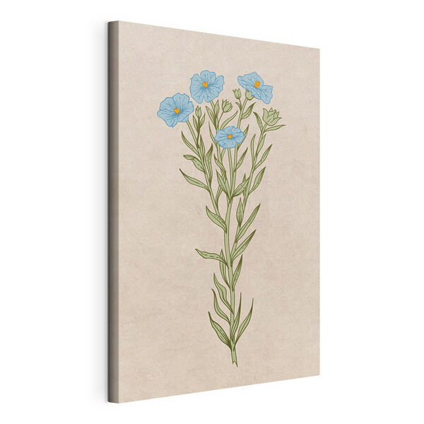 Cuadros Cuadros Un dibujo de una planta con flores azules (SKU: s38235)