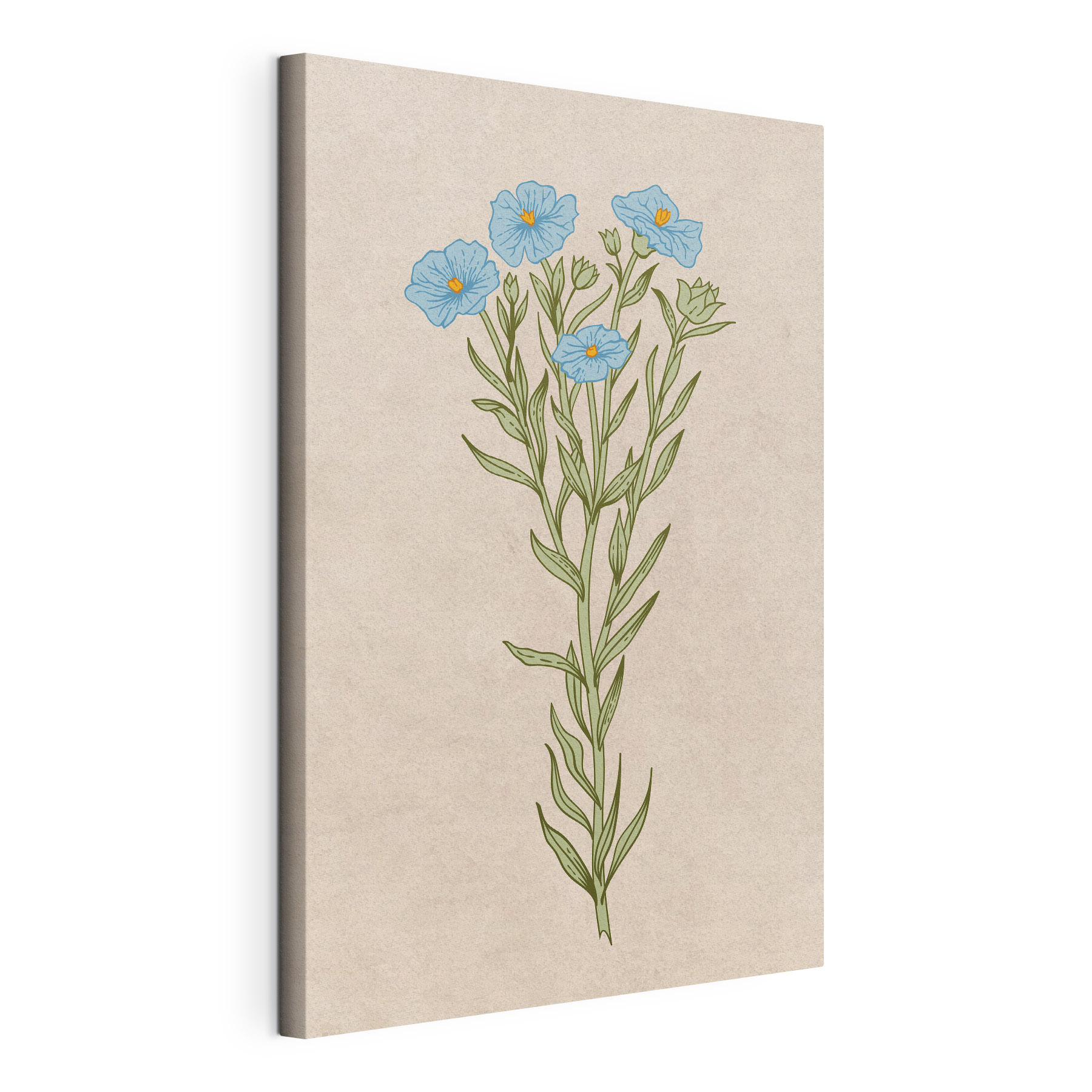 A drawing of a plant with blue flowers A drawing of a plant with blue flowers