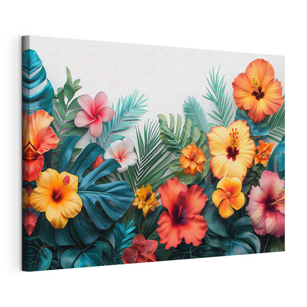 Cuadros Cuadros Un conjunto de flores y hojas de colores (SKU: s38242)