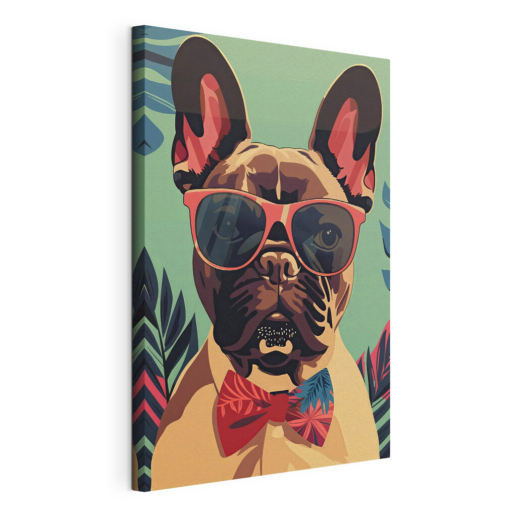 A dog wearing sunglasses and bow tie A dog wearing sunglasses and bow tie