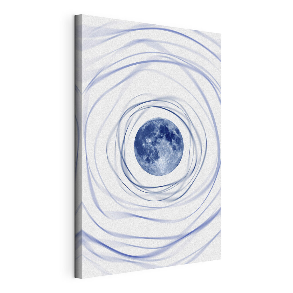 A blue planet with a swirly circle around it A blue planet with a swirly circle around it