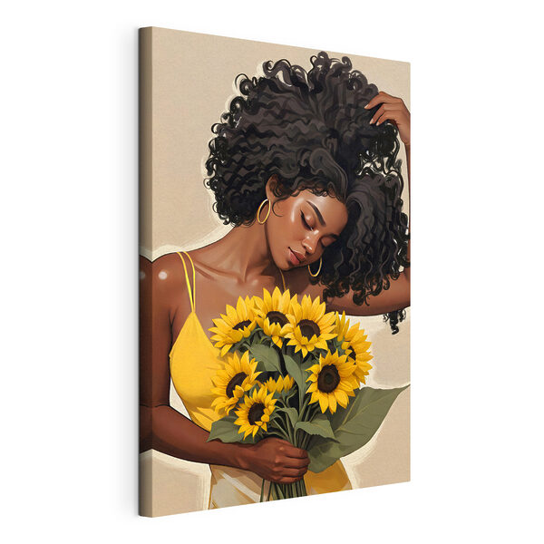 Cuadros Mujer con un ramo de girasoles (SKU: s38287) Cuadros Cuadros Mujer con un ramo de girasoles (SKU: s38287)
