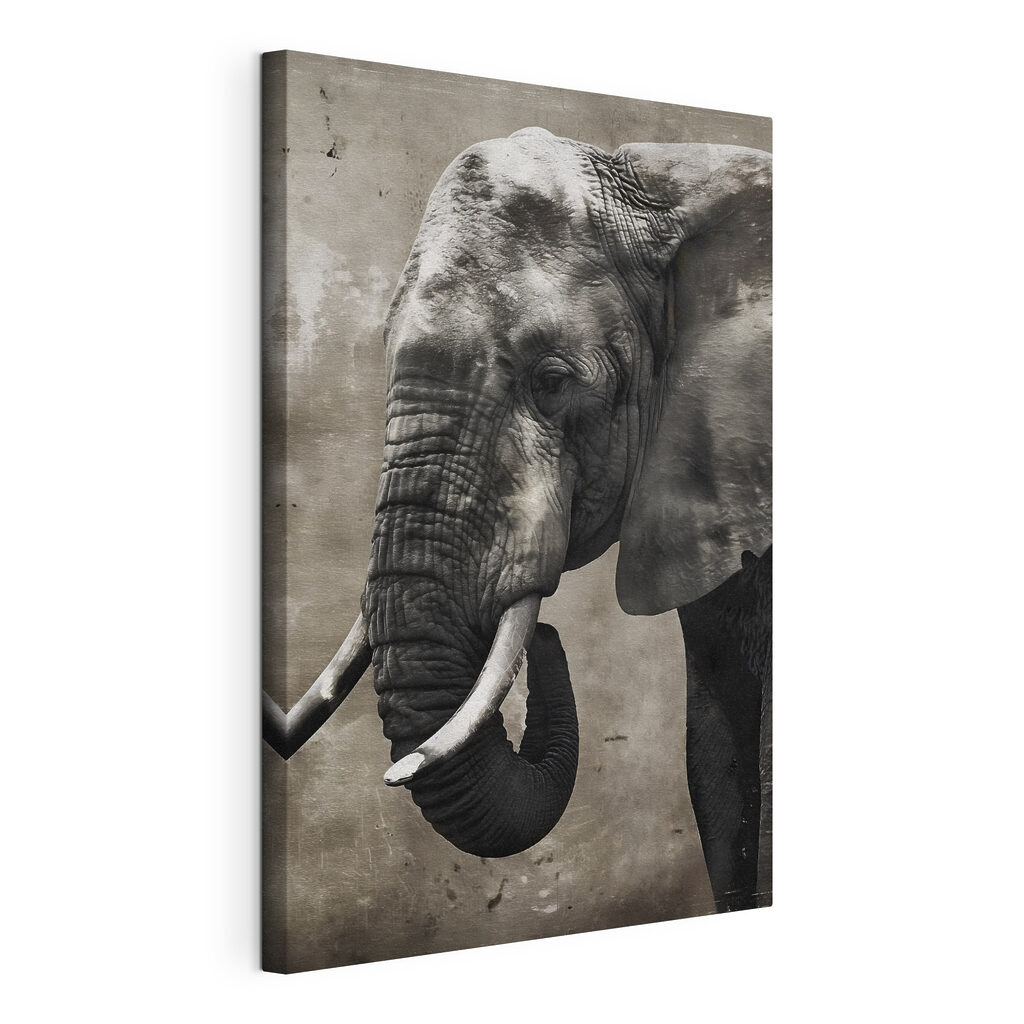 An elephant with tusks