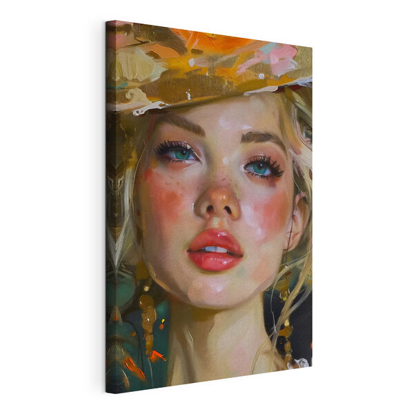 Cuadros Una mujer de ojos azules y pintalabios rosa (SKU: s38295) Cuadros Cuadros Una mujer de ojos azules y pintalabios rosa (SKU: s38295)