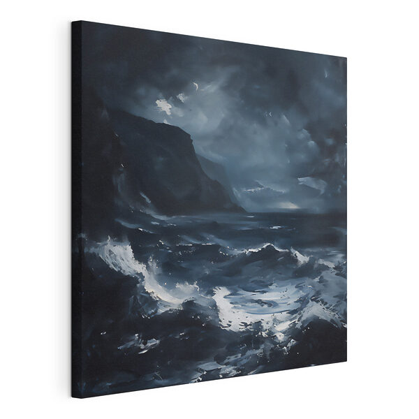 Cuadros Cuadros Un mar embravecido con montañas y nubes (SKU: s38325)