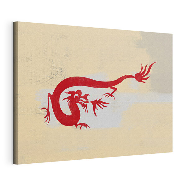 Cuadros Cuadros Un dragón rojo sobre un fondo blanco (SKU: s38337)
