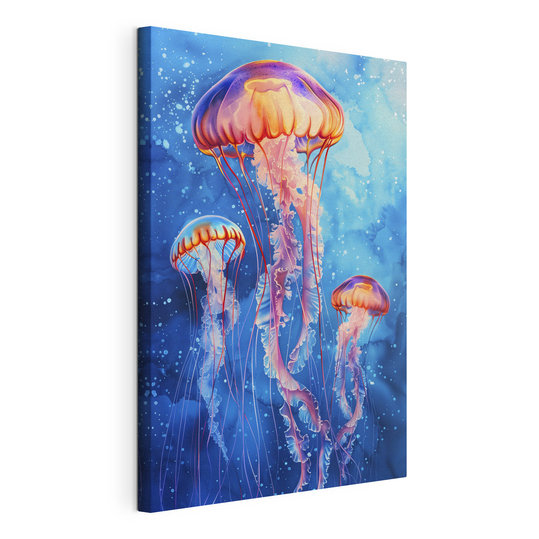 A group of jellyfish in water A group of jellyfish in water