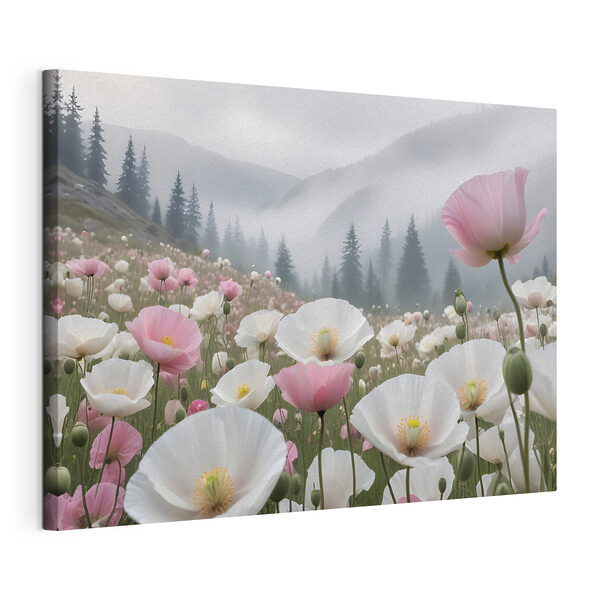 Cuadros Un campo de flores rosas y blancas (SKU: s38369) Cuadros Cuadros Un campo de flores rosas y blancas (SKU: s38369)