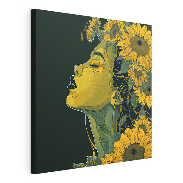 Cuadros Una mujer con los ojos cerrados y flores en el pelo (SKU: s38376) Cuadros Cuadros Una mujer con los ojos cerrados y flores en el pelo (SKU: s38376)