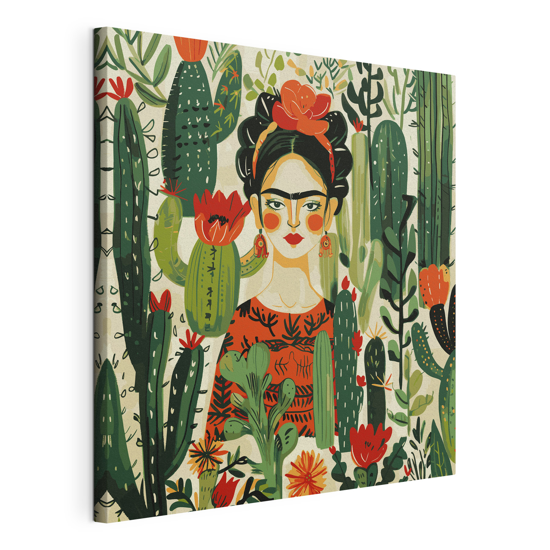 A painting of a woman with a flower in her hair A painting of a woman with a flower in her hair