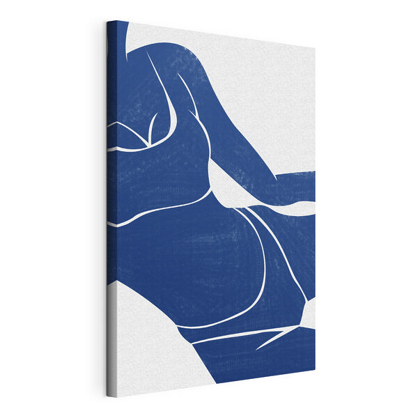 Cuadros Un dibujo en azul y blanco del cuerpo de una mujer (SKU: s38382) Cuadros Cuadros Un dibujo en azul y blanco del cuerpo de una mujer (SKU: s38382)