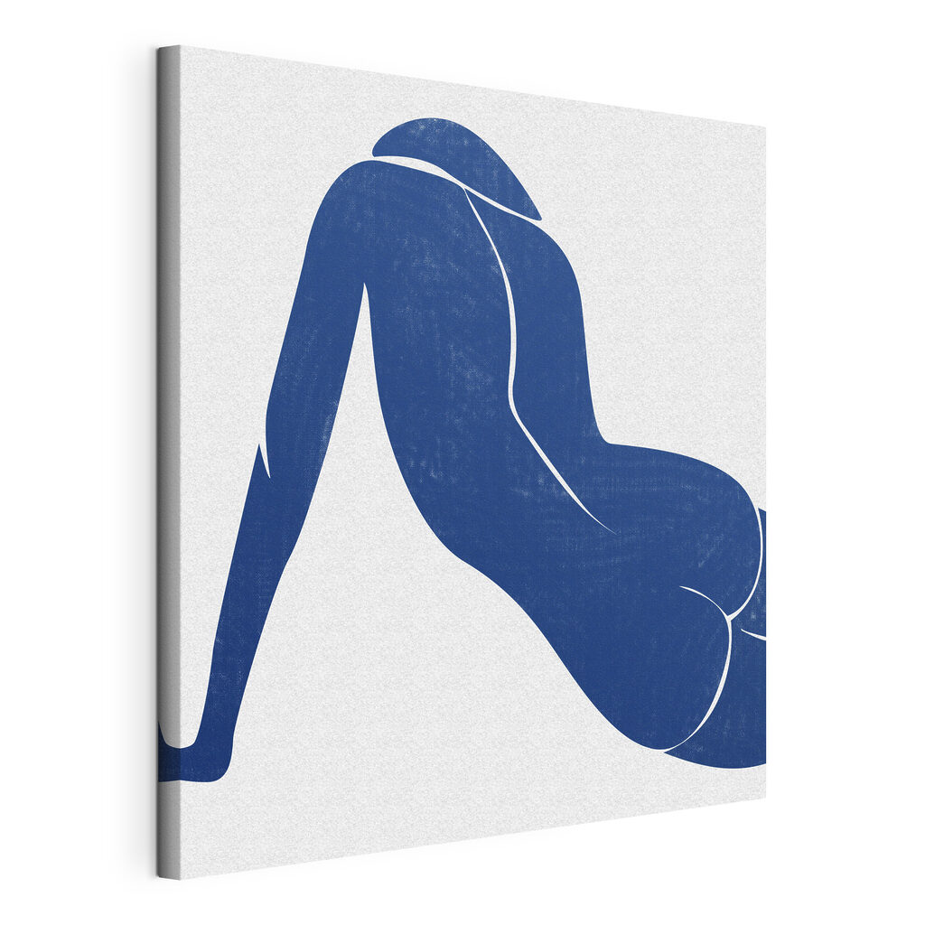 A blue drawing of a woman A blue drawing of a woman