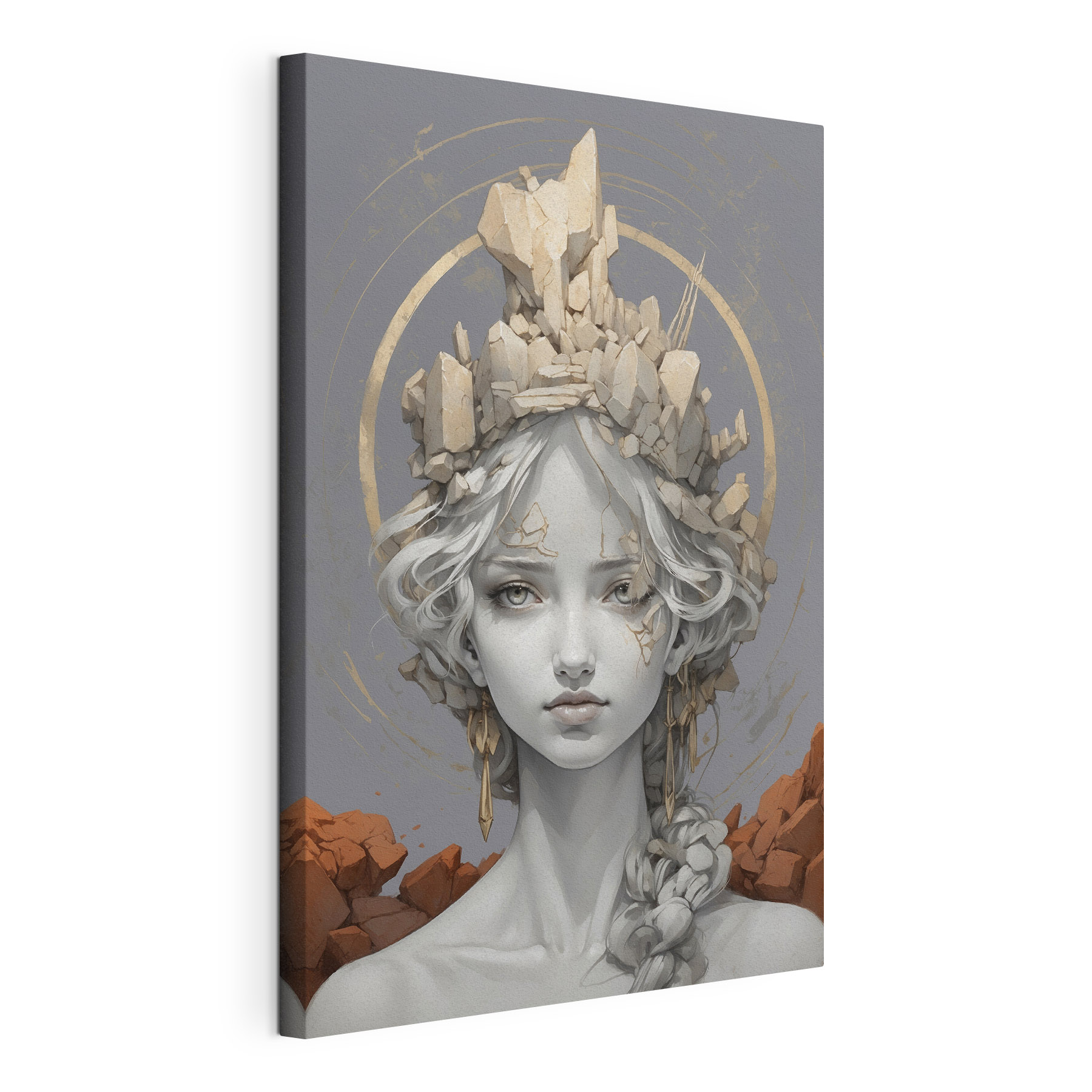 A woman with a crown of rocks A woman with a crown of rocks