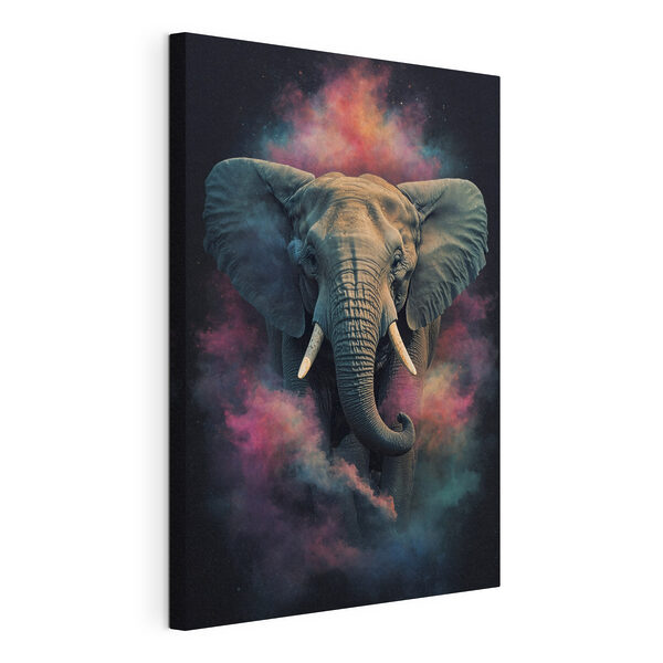 Cuadros Un elefante con humo y nubes de humo