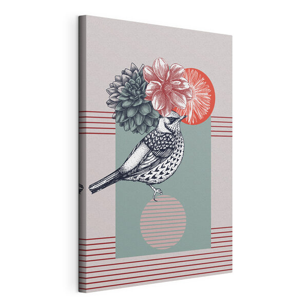 Cuadros Un pájaro con flores en la cabeza (SKU: s38442) Cuadros Cuadros Un pájaro con flores en la cabeza (SKU: s38442)