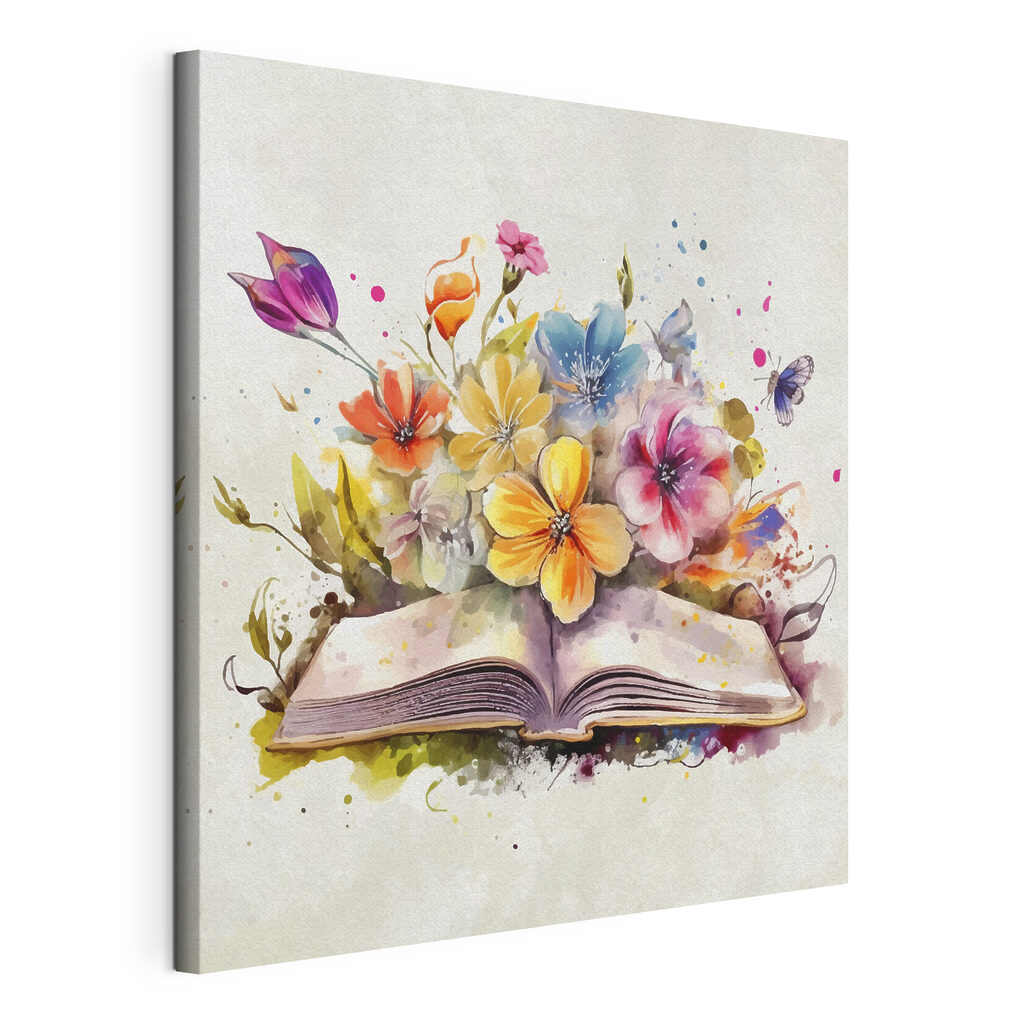A book with flowers and butterflies A book with flowers and butterflies