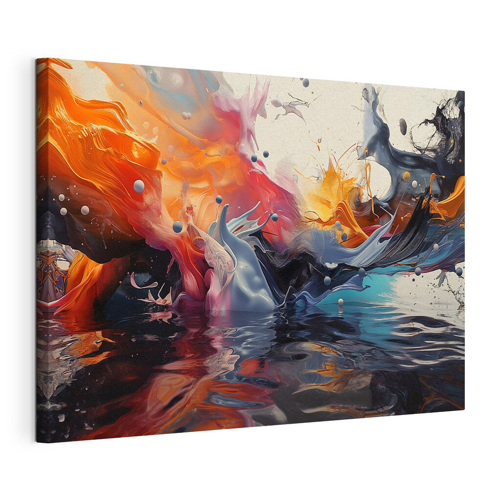 A colorful paint splashing out of water A colorful paint splashing out of water