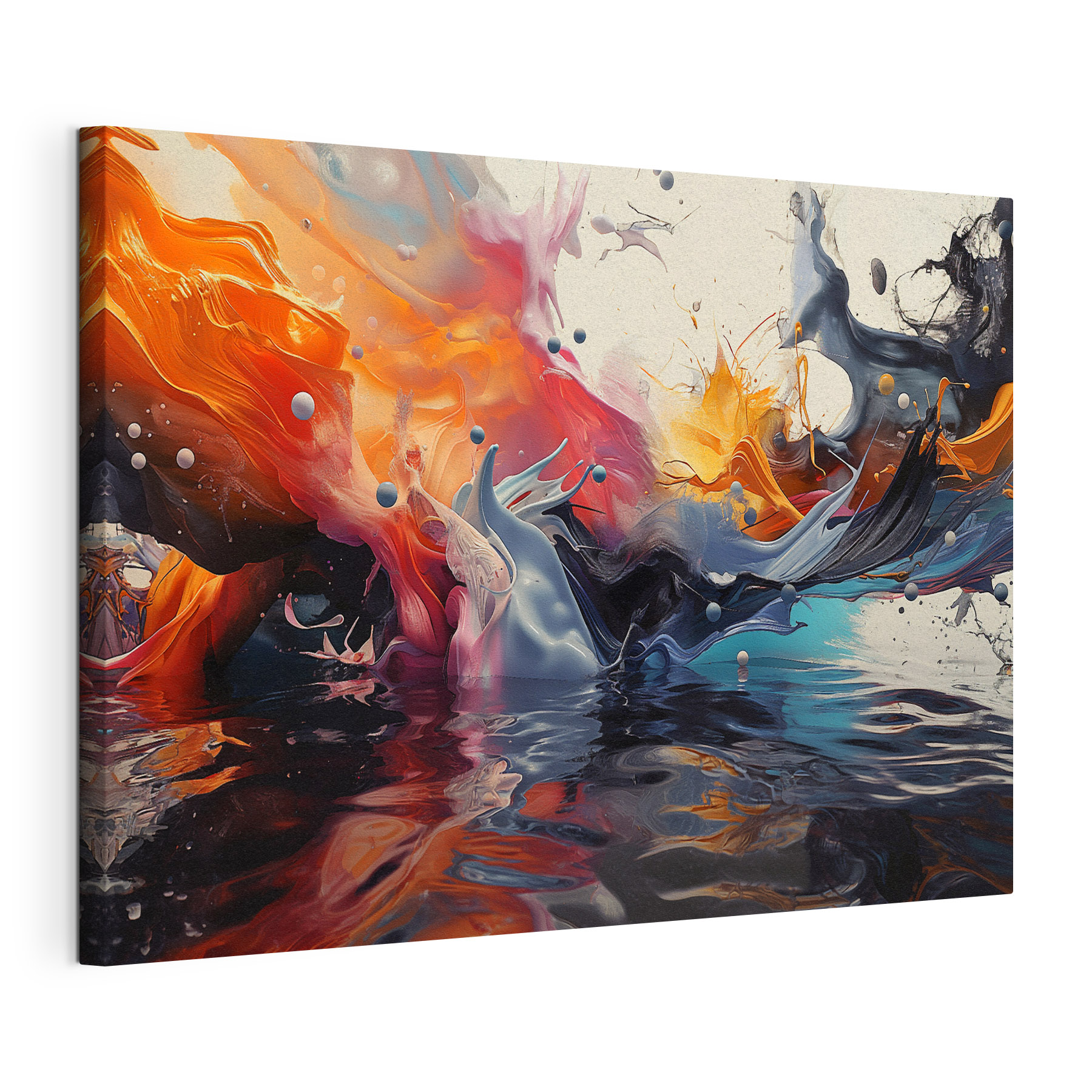 A colorful paint splashing out of water A colorful paint splashing out of water