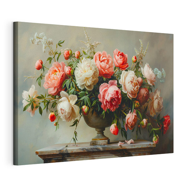 Cuadros Cuadros Un jarrón con flores rosas y blancas (SKU: s38460)