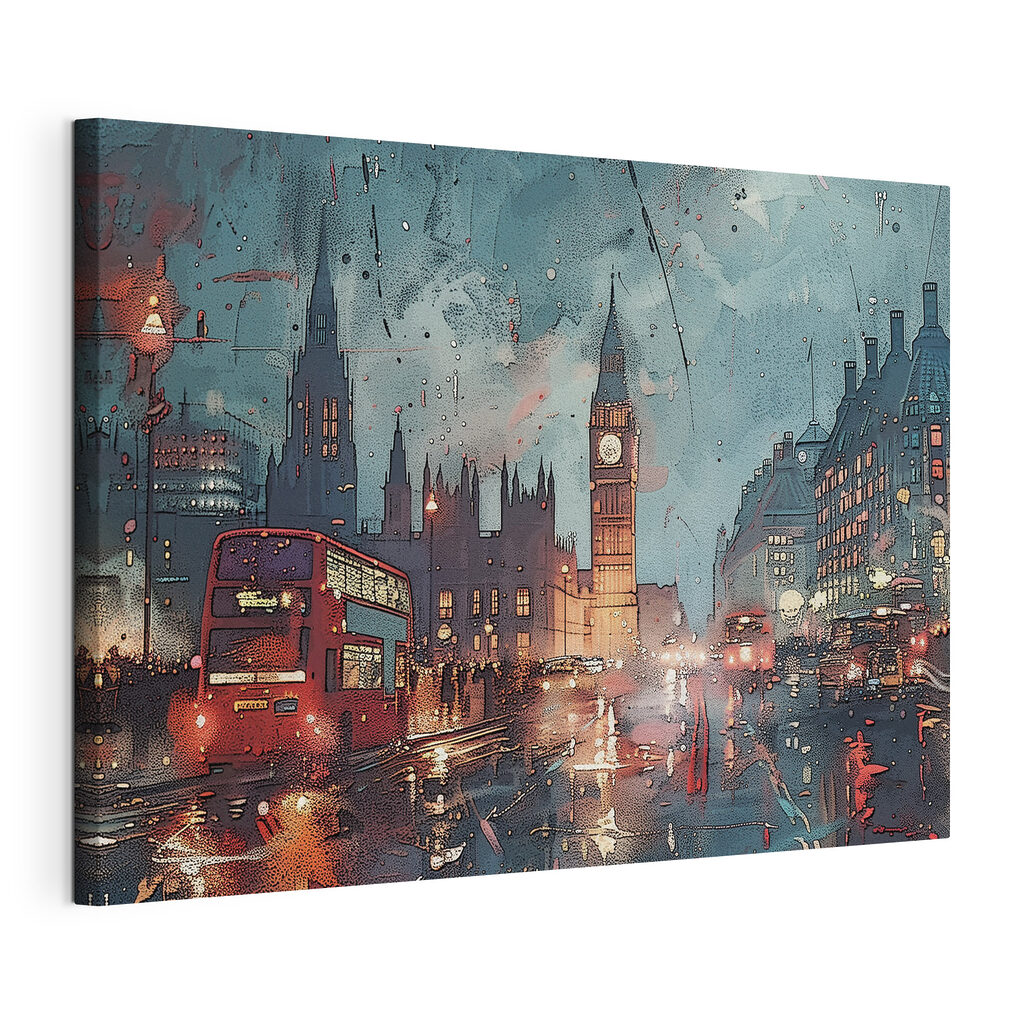 A city street with a clock tower A city street with a clock tower