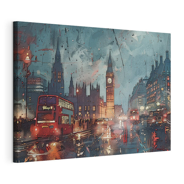 Cuadros Una calle de la ciudad con una torre del reloj (SKU: s38472) Cuadros Cuadros Una calle de la ciudad con una torre del reloj (SKU: s38472)