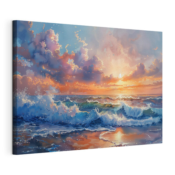 Cuadros Cuadros Un cuadro en el que se ven las olas rompiendo en la playa (SKU: s38474)