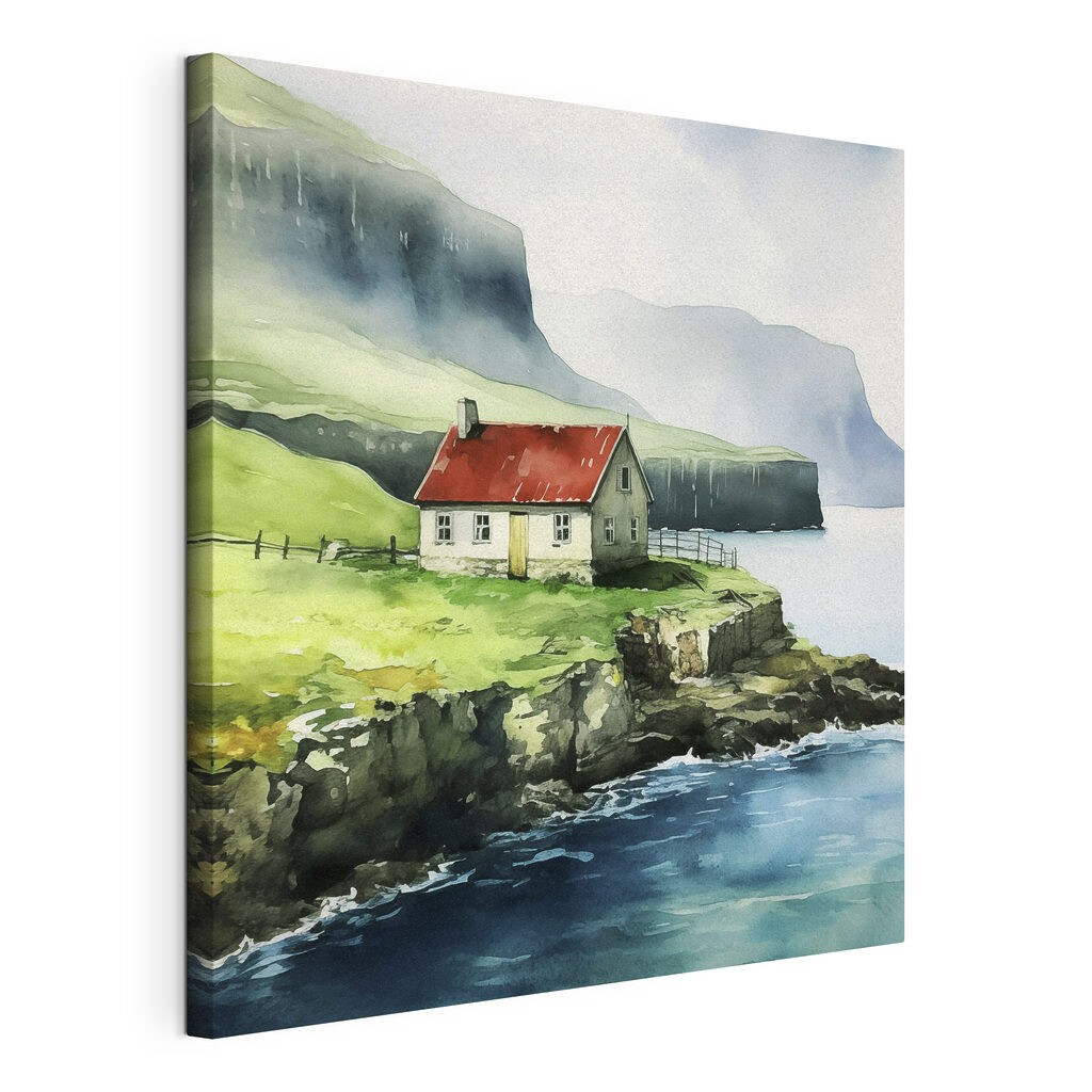 A house on a cliff by the water A house on a cliff by the water