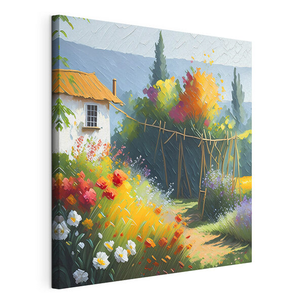 Cuadros Un cuadro en el que se ven una casa y unas flores (SKU: s38489) Cuadros Cuadros Un cuadro en el que se ven una casa y unas flores (SKU: s38489)