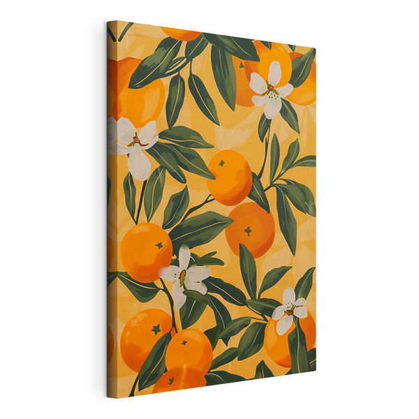 Cuadros Un estampado de naranjas y flores blancas (SKU: s38513) Cuadros Cuadros Un estampado de naranjas y flores blancas (SKU: s38513)