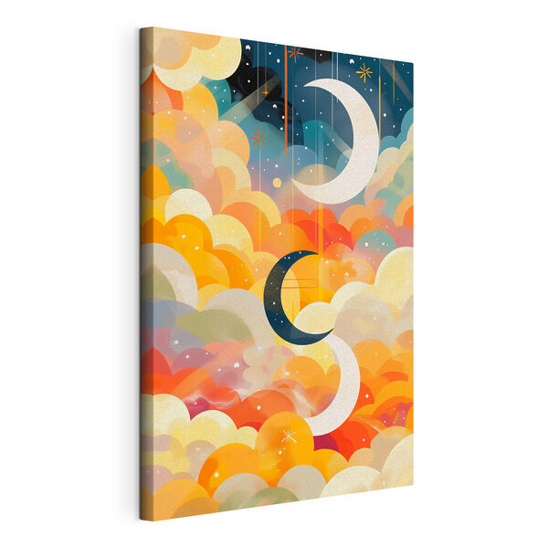 Cuadros Nubes y luna de colores (SKU: s38523) Cuadros Cuadros Nubes y luna de colores (SKU: s38523)