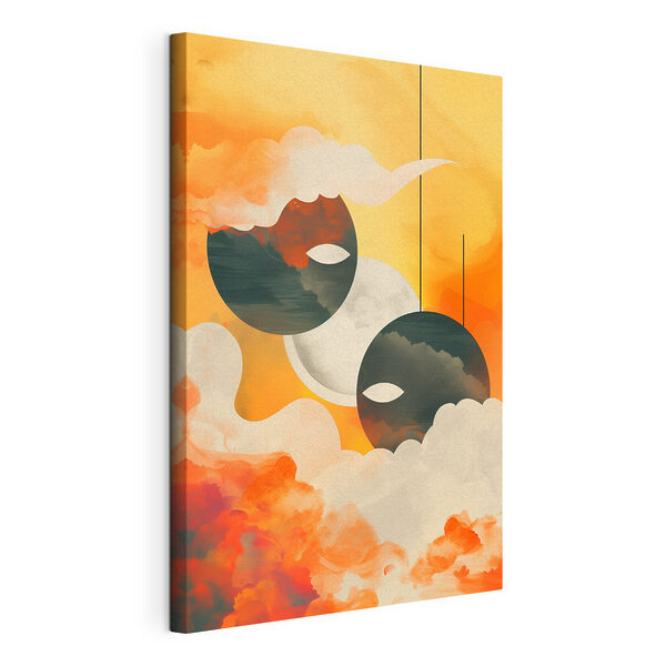 Cuadros Un cuadro con dos círculos y nubes (SKU: s38524) Cuadros Cuadros Un cuadro con dos círculos y nubes (SKU: s38524)