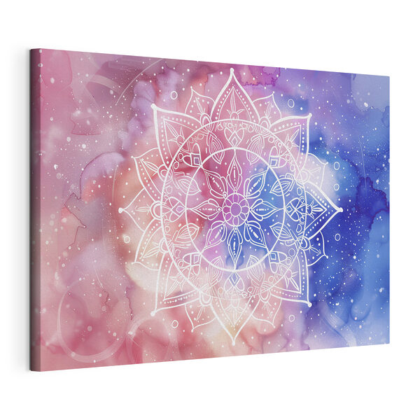 Cuadros Un mandala blanco sobre un fondo colorido (SKU: s38531) Cuadros Cuadros Un mandala blanco sobre un fondo colorido (SKU: s38531)