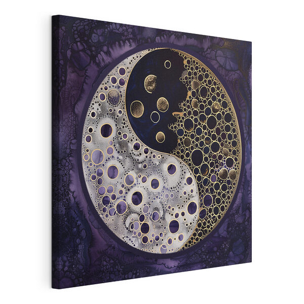 Cuadros Un símbolo del yin y el yang sobre un fondo morado (SKU: s38535) Cuadros Cuadros Un símbolo del yin y el yang sobre un fondo morado (SKU: s38535)
