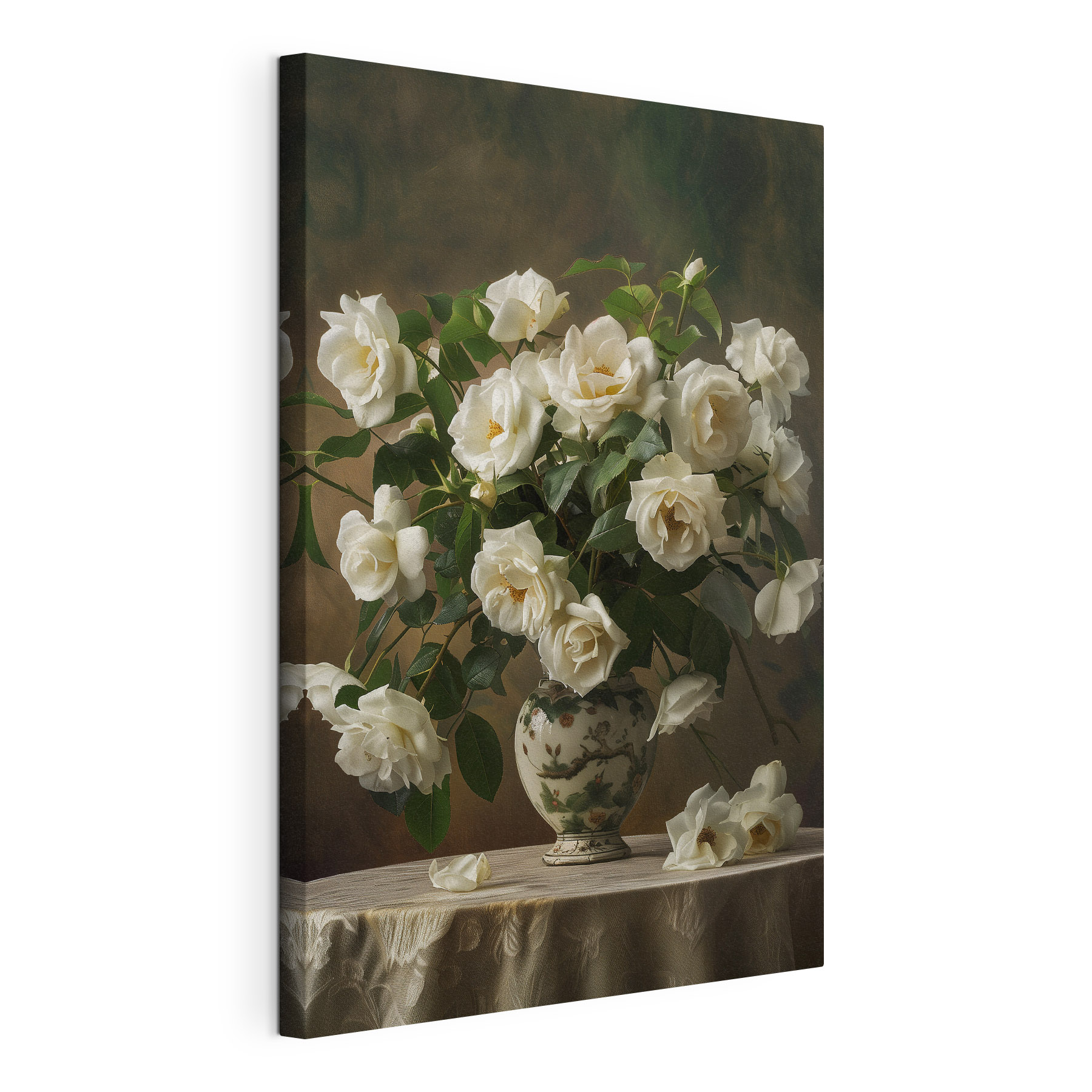 A vase with white flowers A vase with white flowers