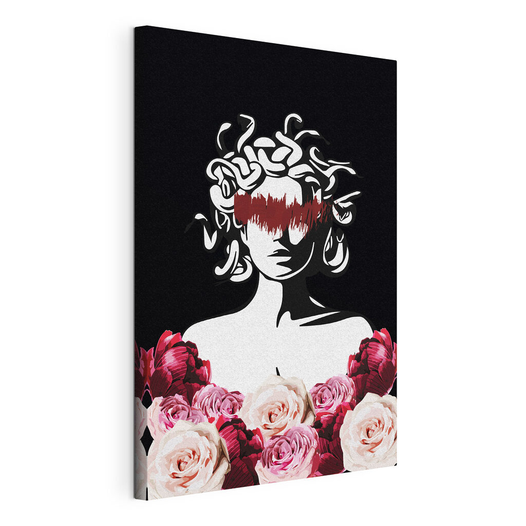 A woman with medusa's hair and flowers A woman with medusa's hair and flowers