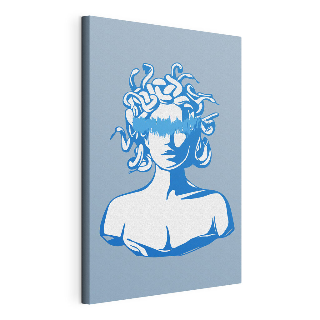 A drawing of a head of a woman with medusa's hair A drawing of a head of a woman with medusa's hair