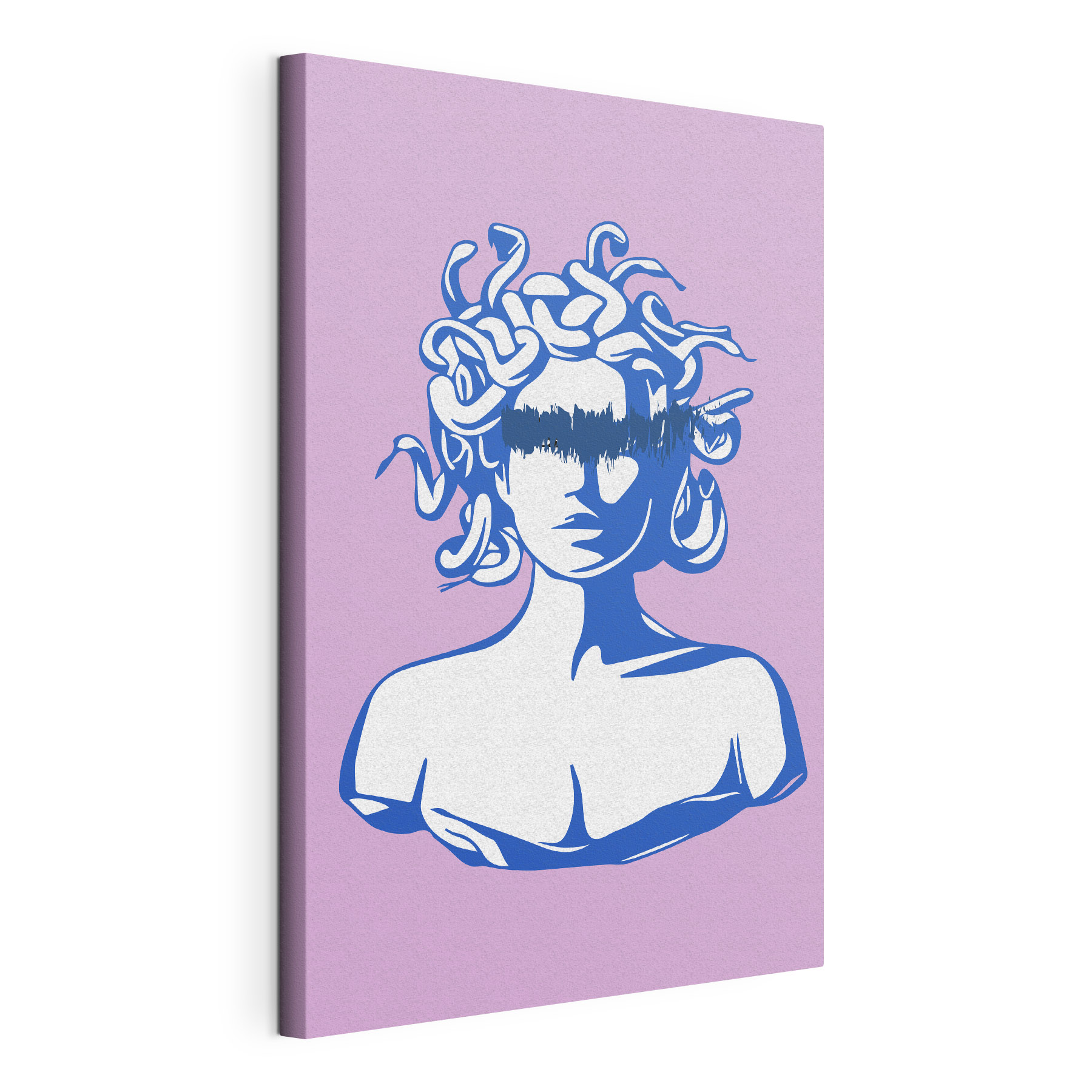 A drawing of a head of a woman with snakes