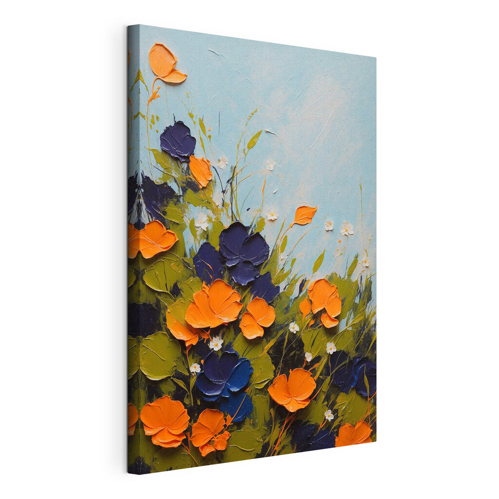 A painting of flowers and leaves A painting of flowers and leaves