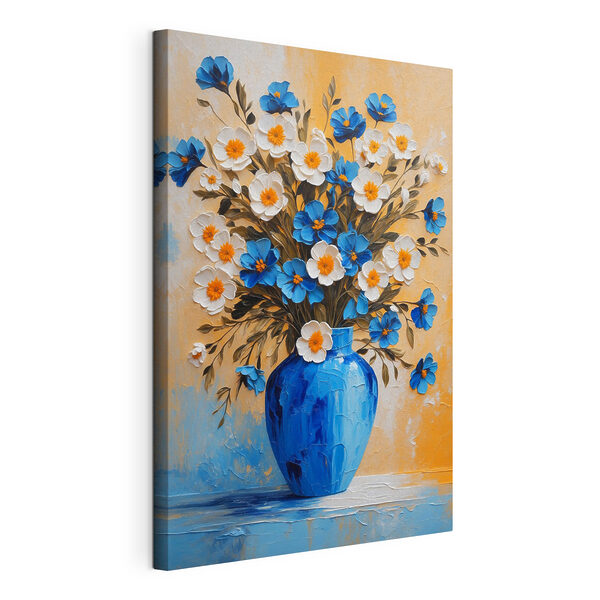 Cuadros Cuadros Un cuadro de flores en un jarrón azul (SKU: s38584)