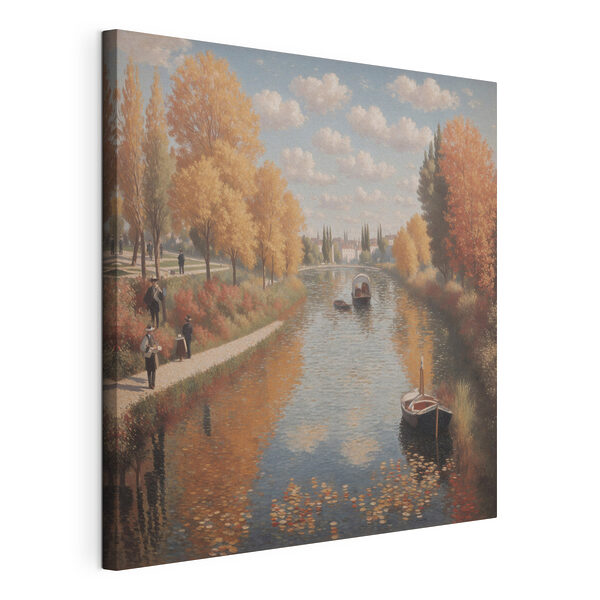 Cuadros Un cuadro en el que se ve un río con barcas y gente en él (SKU: s38598) Cuadros Cuadros Un cuadro en el que se ve un río con barcas y gente en él (SKU: s38598)